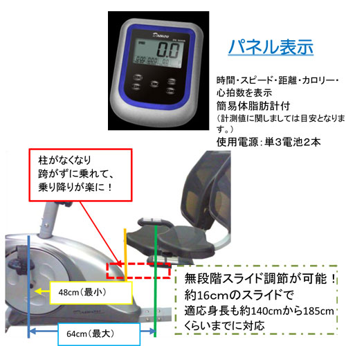リカンベントバイク 低床 リハビリ DK-8604R 通販（商品番号：40-dk