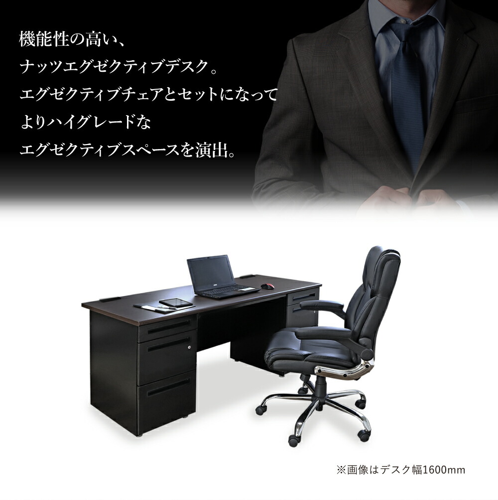 コクヨ エグゼクティブ デスクチェア 黒革 ヴィンテージ ZR24580 エグゼクティブデスク チェア セット 両袖机 幅1400mm LRD-147BK-S15