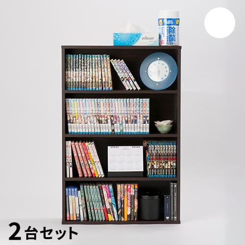 本棚 2個セット コミックラック ブラック 本棚 幅60cm 2台セット コミックラック キャビネット COMING-60C