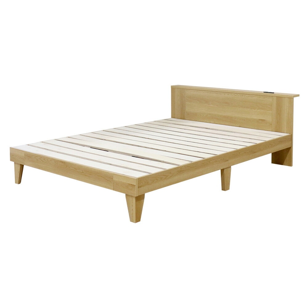 すのこベッド シングル フレームのみ 棚付き 木製 399-85-S（商品番号