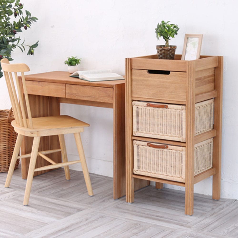 チェスト 3段 木製 幅45cm ランドリーチェスト G843XP（商品番号：55