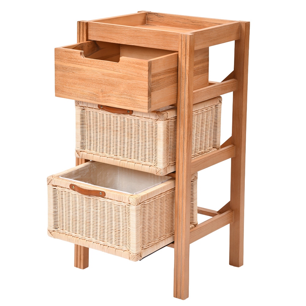 チェスト 3段 木製 幅45cm ランドリーチェスト G843XP（商品番号：55