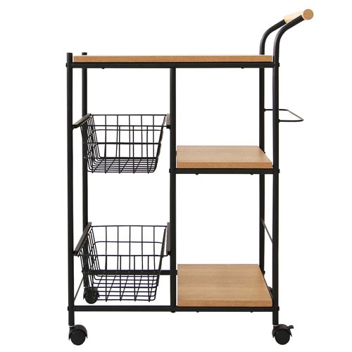 キッチンワゴン スチール キャスター付き バスケット ワゴン スチール