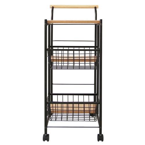 キッチンワゴン スチール キャスター付き バスケット ワゴン スチール