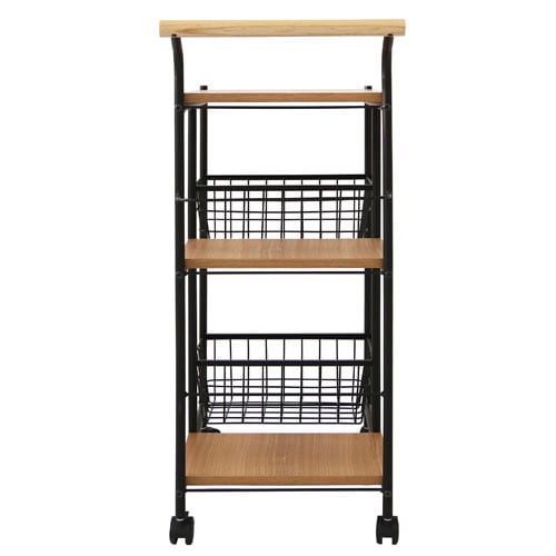 8tail キッチンワゴン 隙間収納 幅20 奥行60 ブラック 2074 【公式通販】