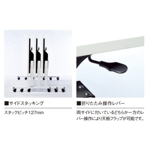 会議用テーブル スタッキングテーブル 幅1800×奥行900mm キャスター脚