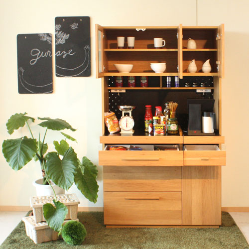 19879 キッチンカウンター キッチンボード 食器棚 幅120cm ◇大阪市内