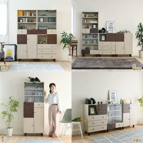 INT271 浜本工芸 木工 サイドボード 飾り棚 ガラスキャビネット pm318-1.jpg