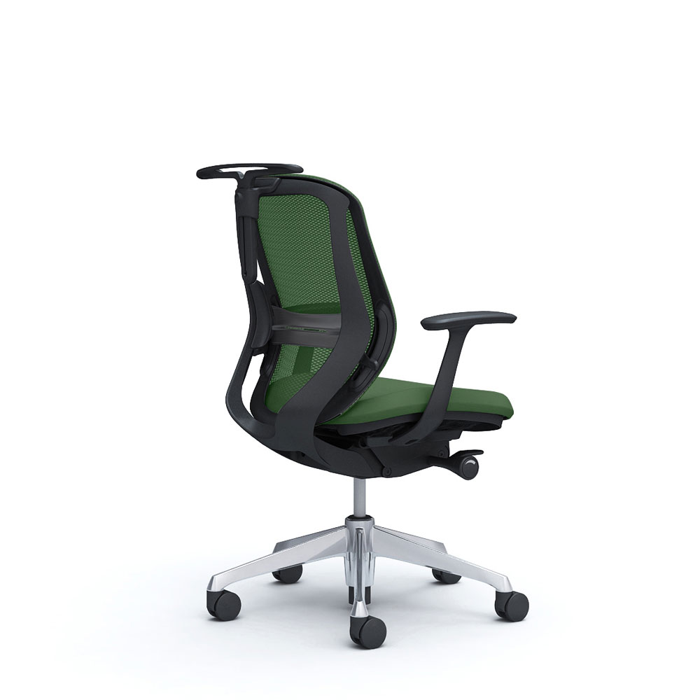 C641XS FMP5|オカムラ シルフィー ローバック メッシュ 黒ボディ 黒脚 ランバー付 固定肘 ライムグリーン 1脚(メーカー直送) C641XS FMP5|オカムラ シルフィー ローバック メッシュ 黒ボディ 黒脚