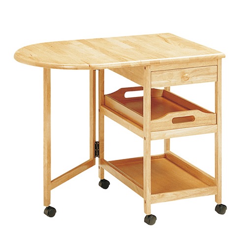 キッチンワゴン 天板可動式 テーブル付 収納台 KW-415 弘益 通販（商品