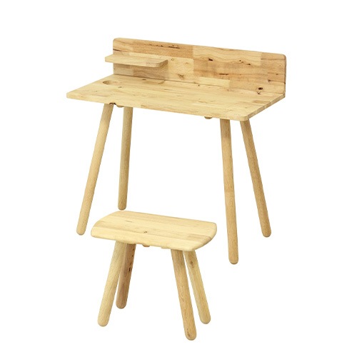 デスクセット 幅75cm 天然木 デスク スツール 14303（商品番号：20