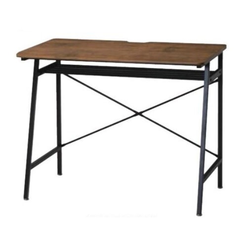 ワークデスク 幅900×奥行500×高さ720mm ブラウン 天板配線穴付きデスク 棚付きデスク VDK-9050