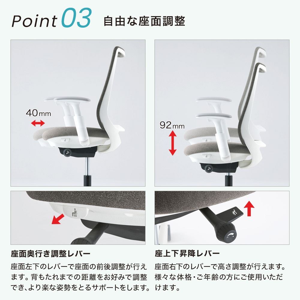 オフィスチェア ポータム オカムラ スタンダードバック 背メッシュ