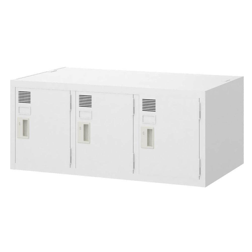 ロッカー 3人用 上置き シリンダー錠 スチールロッカー SLW-3（商品