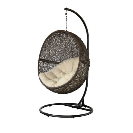 ハンギングチェア 1人掛け カフェ風 自然素材 クッション ガーデン