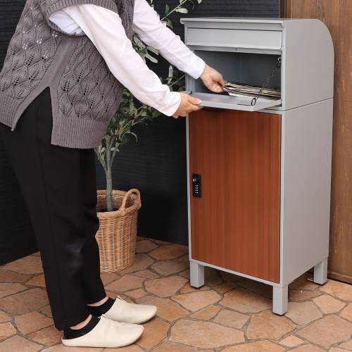 ポスト スタンド 宅配ボックス ダイヤル錠 郵便受け 73-842（商品番号