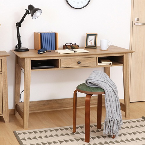 木製×スチール脚 ワークデスク・PCデスク 岩附 デスク 幅140cm 木目調 スチール脚 （ ワークデスク