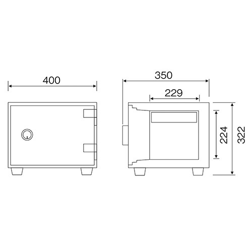耐火金庫 16L シリンダー錠 ホテルセーフ 金庫 CH30（商品番号