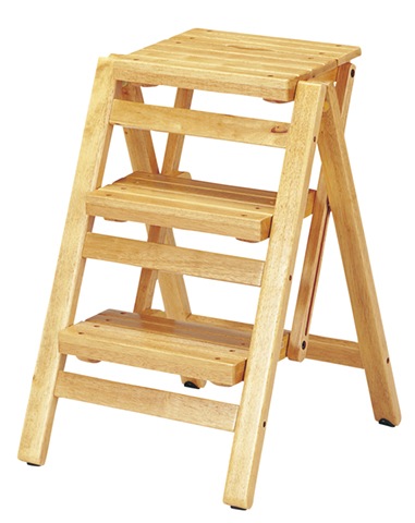 【匿名配送】弘益 折り畳みステップチェア2段 ナチュラル FST-46 弘益 折り畳みステップチェア2段 ナチュラル FST-46