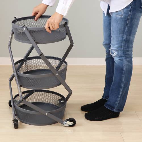 キッチンワゴン3段 Amazon.co.jp: Secchuu キッチンワゴン 折り畳み 3段タイプ 耐