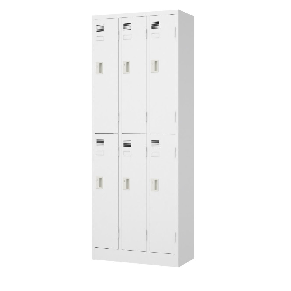 ロッカー 6人用 スリム シリンダー錠 スチールロッカー LW-3206S（商品
