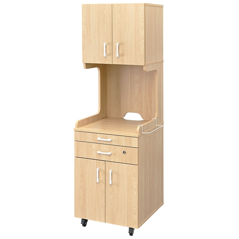 ベッドサイドキャビネット　電話台　ランプ台 床頭台 ハイ 幅510×奥行568×高さ1700mm 棚板付 サイドキャビネット
