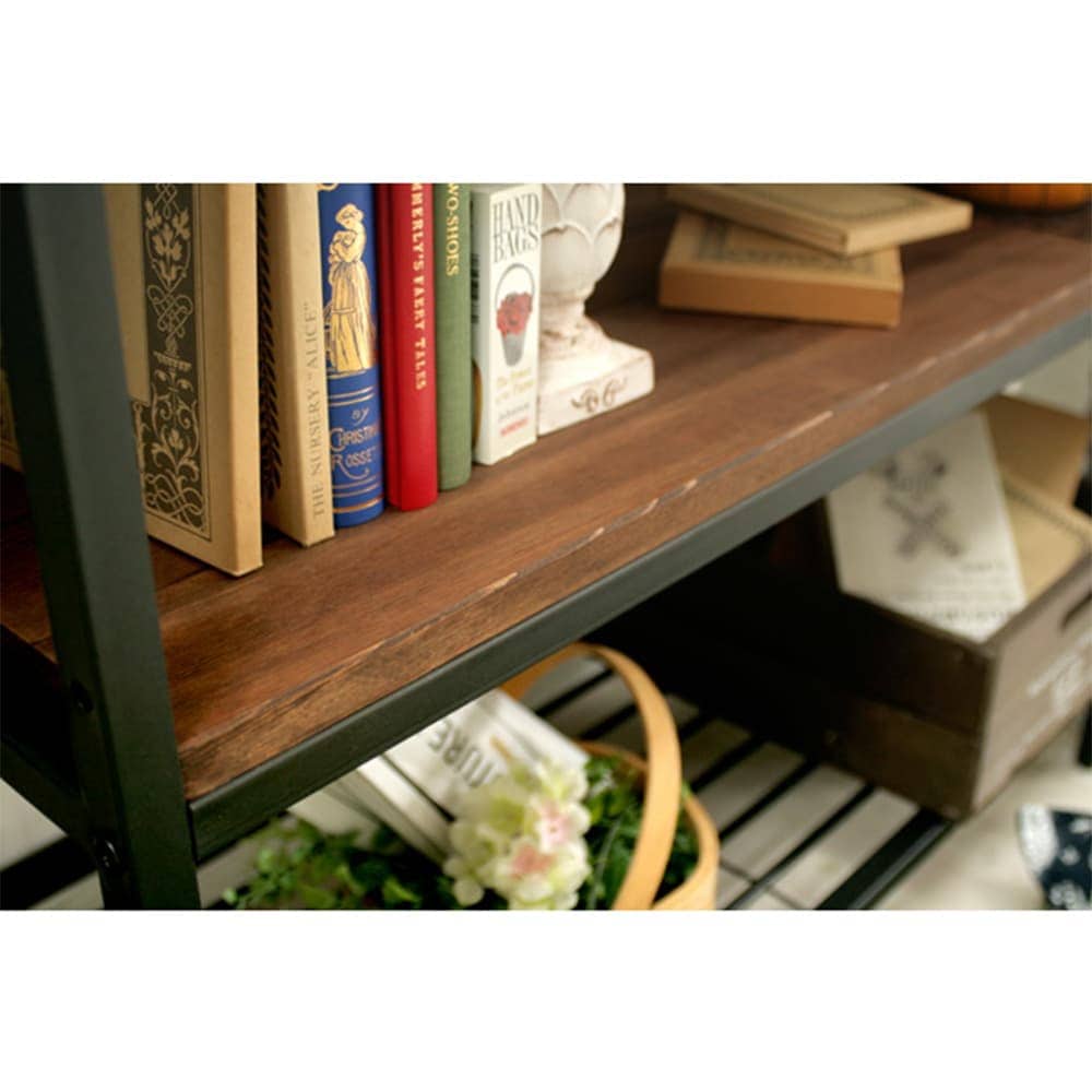 viintage木製オープンシェルフ 黒茶色 ミッドセンチュリー 【公式通販】