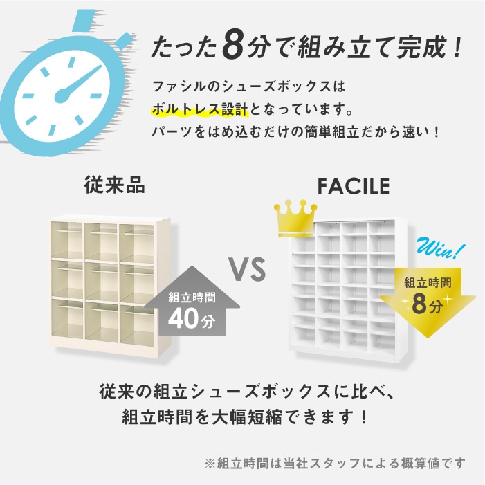 シューズボックス 下駄箱 20人用 幅1000×奥行350×高さ1450mm FSB20-45