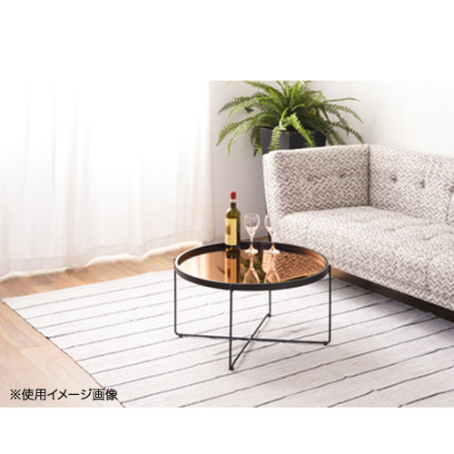 Lサイズ ラウンドテーブル オレンジミラー サイド CIR-502 N01 センターテーブル 幅73×奥行73×高さ38cm Lサイズ ラウンドトレー