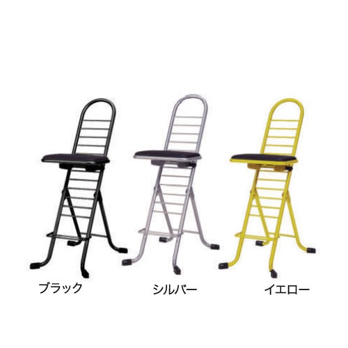 折りたたみ椅子 幅420×奥行590×高さ930mm 12段階高さ調節 ワークチェア