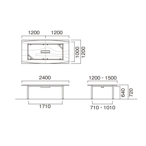 法人送料無料 会議用テーブル ボート型 幅2400×奥行1000mm ワイヤリングボックスタイプ 木製テーブル ミーティングテーブル オフィス家具 CLT-2410BW 会議用テーブル 幅2400～3199の通販 ｜ オフィス家具通販のオフィス
