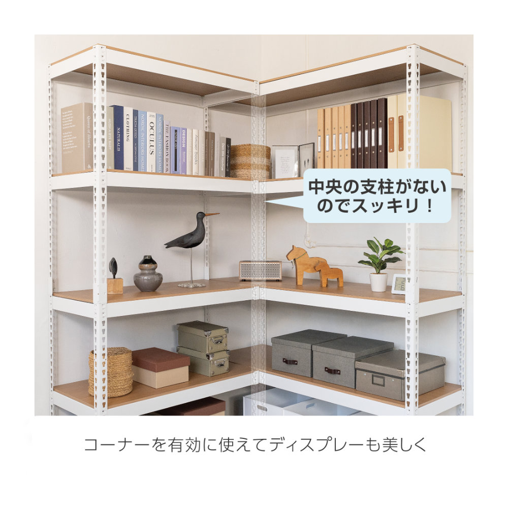 シェルフ コーナー連結タイプ 3段 幅81cm スチールラック MK-C85N