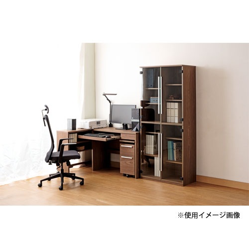 木製キャビネット 3列2段 ガラス扉 幅1203×奥行400×高さ1803mm ブック 