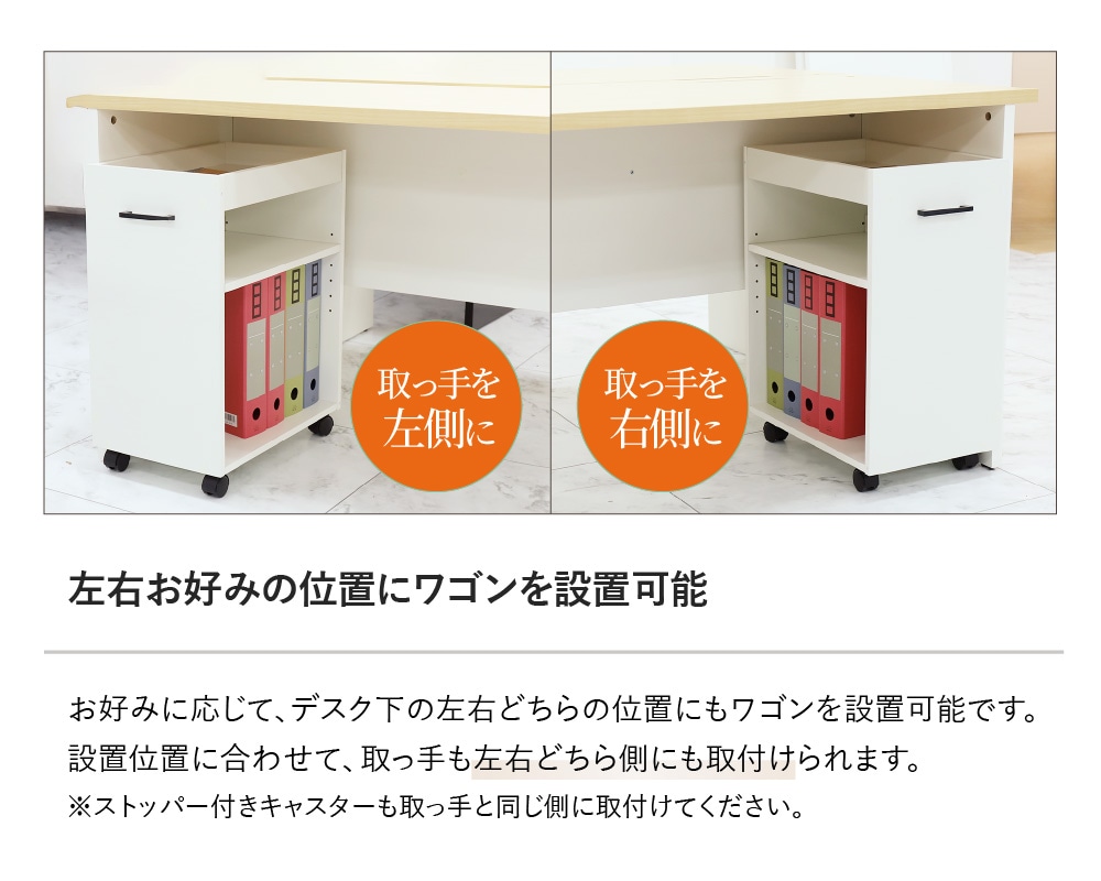 オフィスデスク デスクワゴン セット 幅1000×奥行700mm 3段 WDH-1070