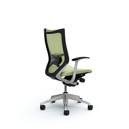 CP45DW FEF4 バロン チェア ハイバック 固定肘 背スタンダード・座クッション シルバー×ホワイト ミディアムブルー(メーカー直送) メッシュチェア リクライニング ハイバック バロン オカムラ CP45DS