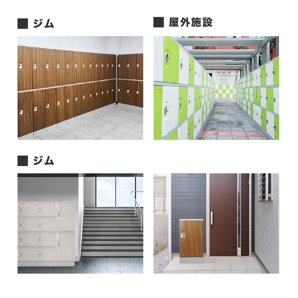 プラスチックロッカー 2人用 ロッカー 1列2段 Lサイズ A-390M-12（商品