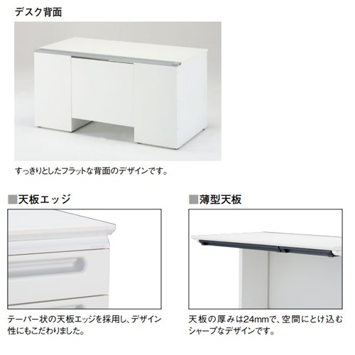 オフィスデスク 幅1600×奥行700×高さ720mm 片袖机 ダイヤル錠 中央引出