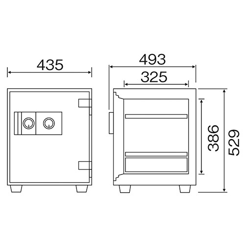 耐火金庫 40L ダブルロック 引出し 金庫 DW52-DX（商品番号：ds-dw52