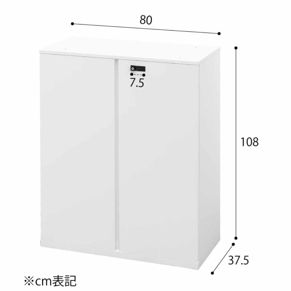 両開き書庫 下段 鍵付き スチール書庫 ロッカー BSLD-0811-WH（商品 