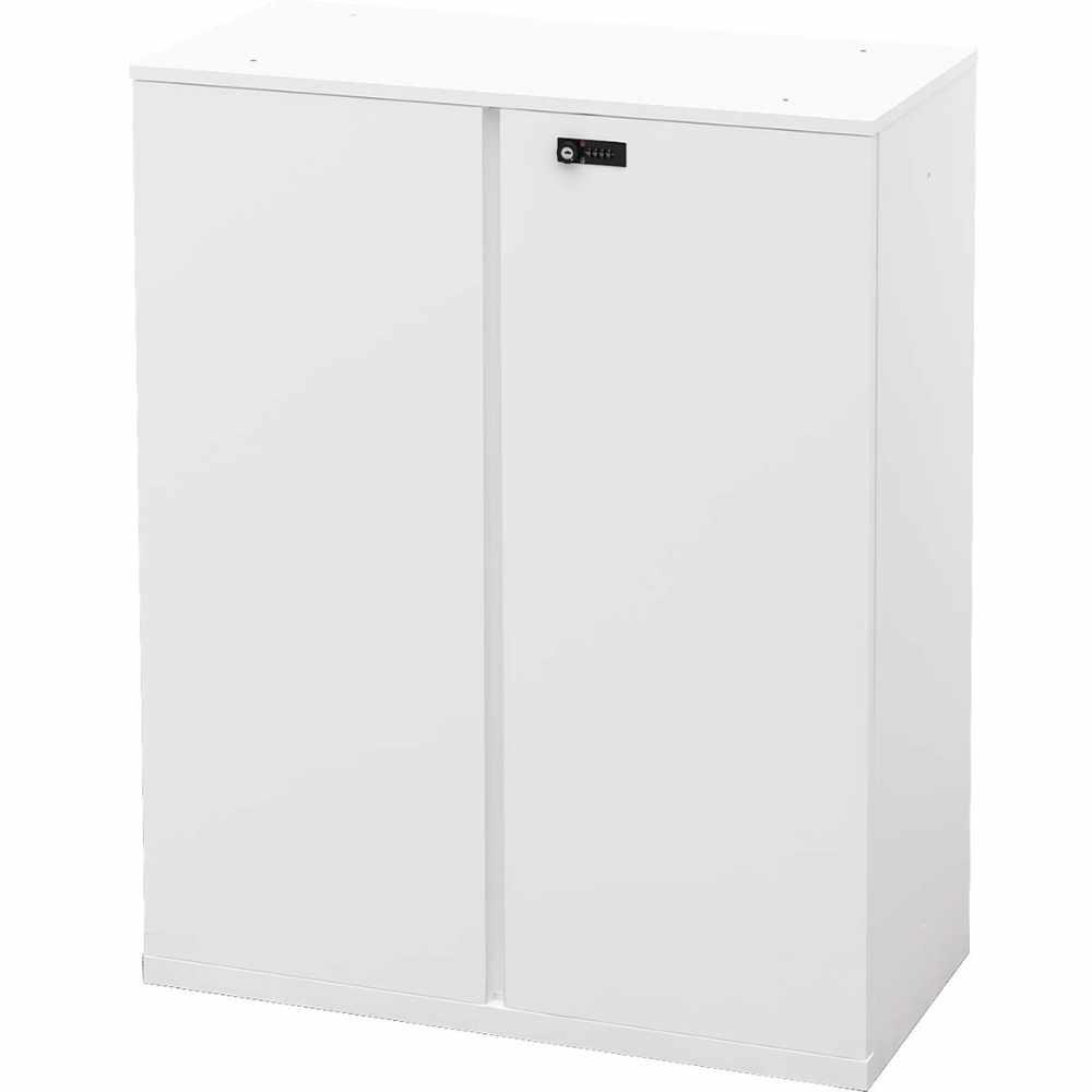両開き書庫 下段 鍵付き スチール書庫 ロッカー BSLD-0811-WH（商品 