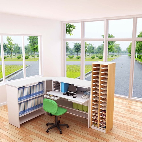 図書館で使われていたキャビネット 書類収納棚 棚付き 幅399×奥行350×高さ1530mm レターケース