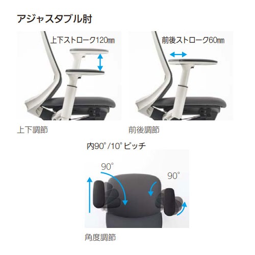 内田洋行 ニンバス オフィスチェア ブラックフレーム ハイバック 5-373