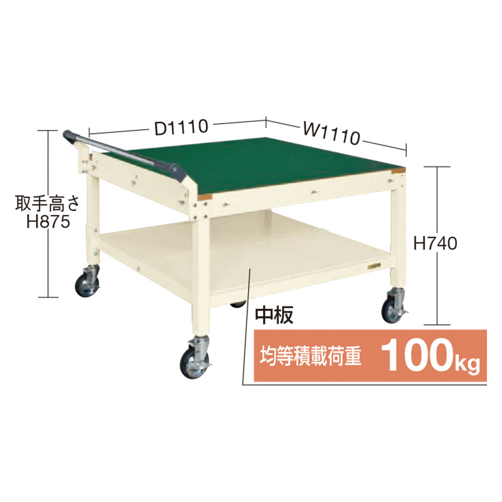 パレット激安不動車 パレットサイズ移動作業台 サカエ 5輪車 サカエリューム天板 幅1110