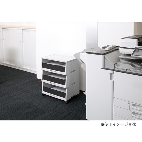 しぶゆき　804545引き出しタイプ 古紙ボックス 引き出しタイプ 3段 A3深型 キャスター付き DS-187