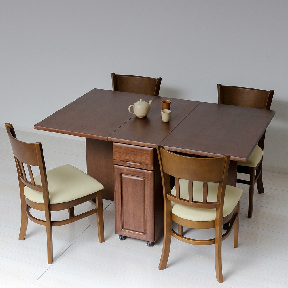 ダイニングテーブル 幅1365×奥行850mm 折りたたみテーブル