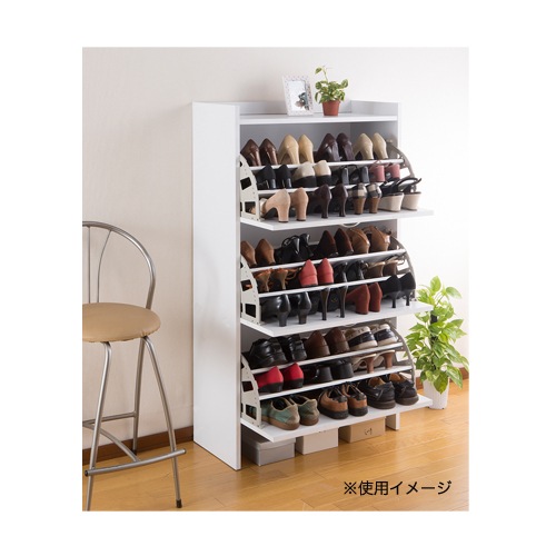 flarinco★送料込み★木製3段シューズボックス スリッパラック シューズボックス 3列3段 下駄箱 9人用 靴箱 ロッカー
