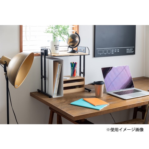 マルチラック 1段 幅430×奥行290×高さ320~420mm ホワイト ブラック