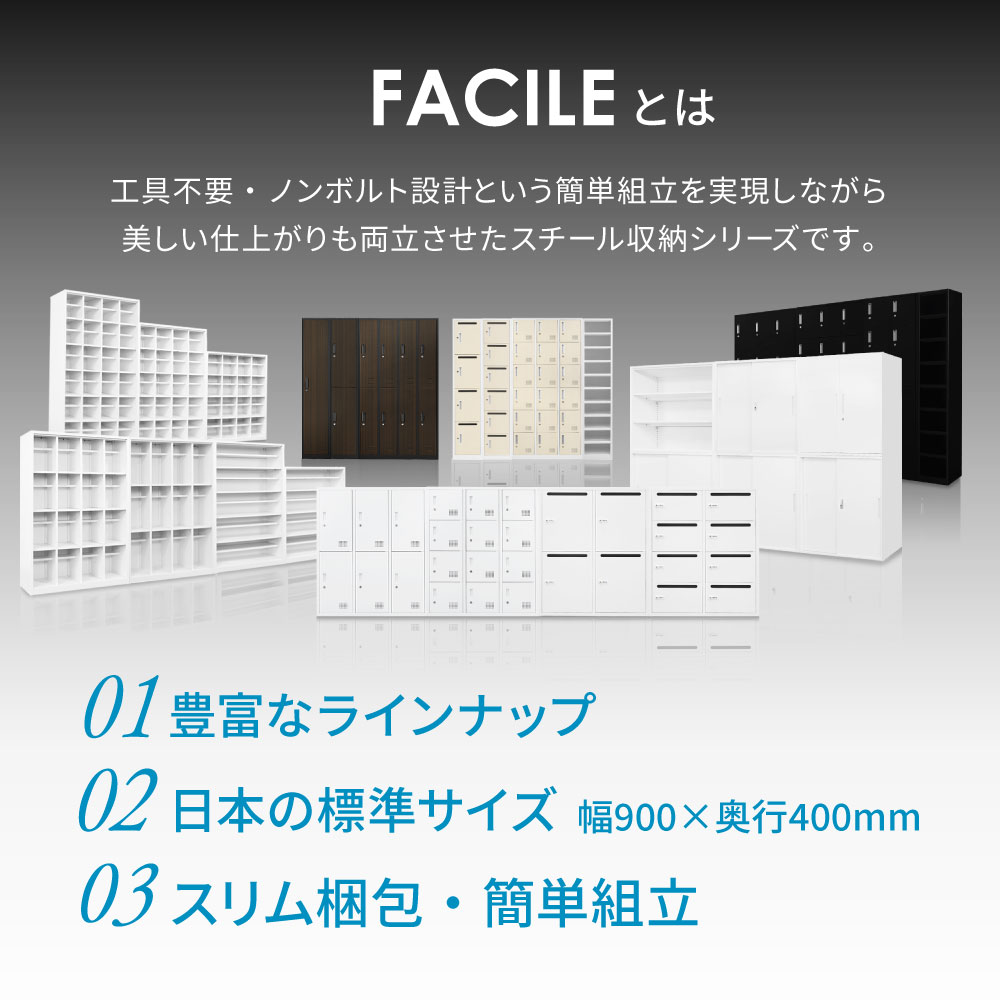 書庫 セット 引戸 2台 鍵付き FH-HH-C（商品番号：fh-hh-c）の通販