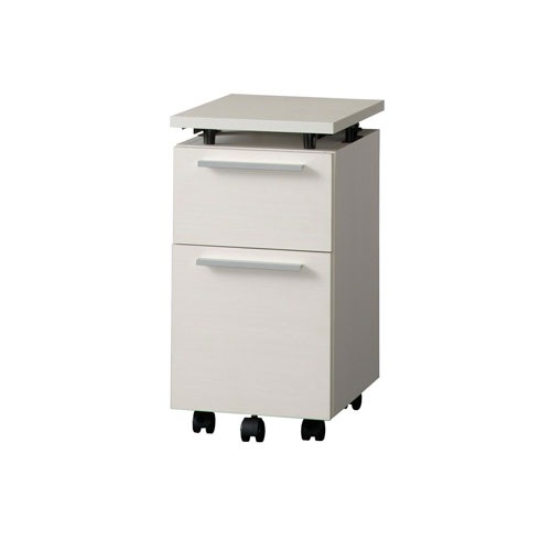 デスクワゴン 幅314×奥行450×高さ600~740mm キャスター付きワゴン 昇降