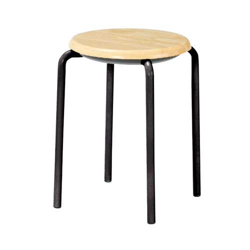 スツール 座面高445mm 木製座面 スチール脚 スタッキングチェア